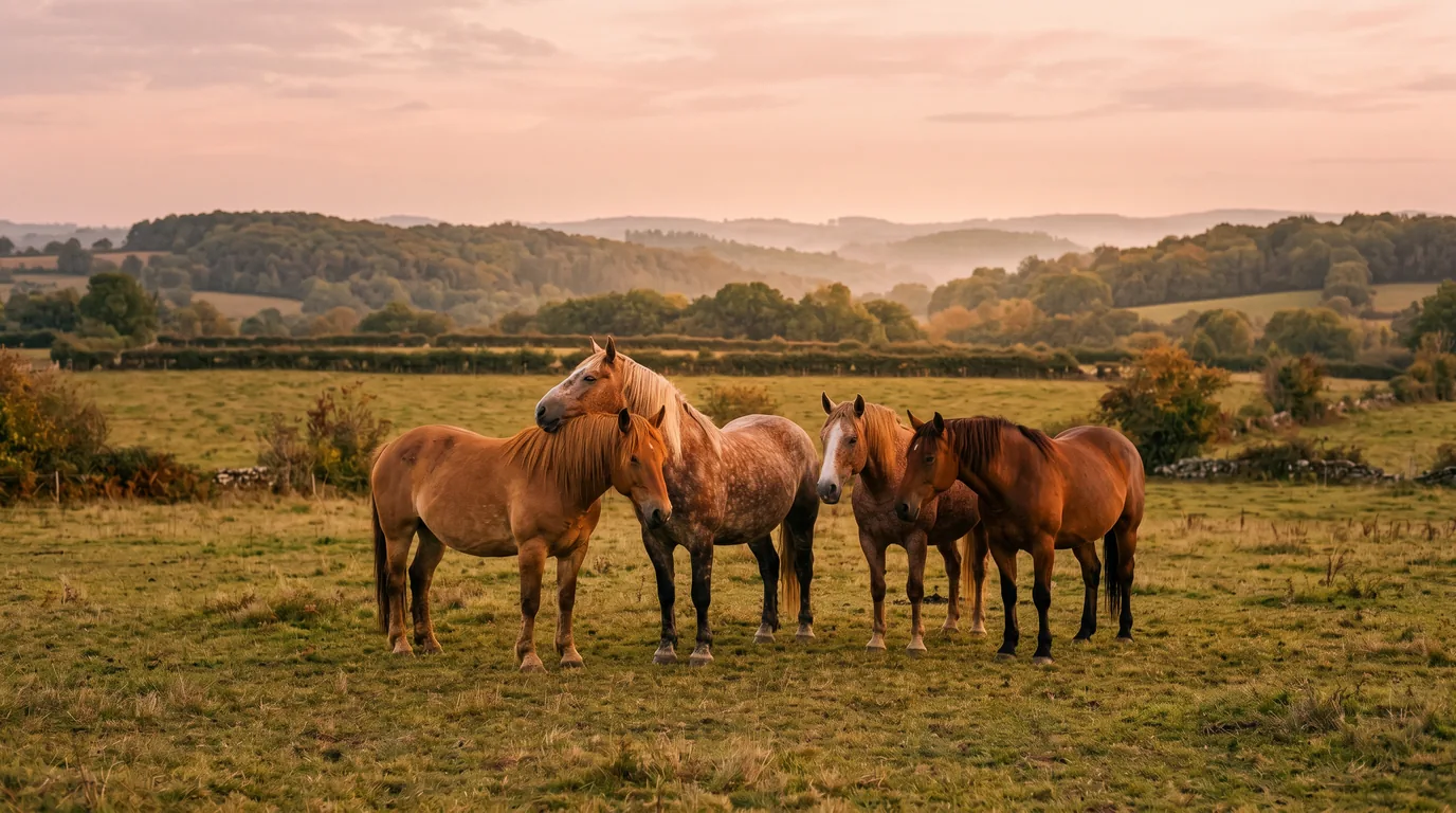 Les chevaux du Trias Et Noguera Denibeau Cecile en liberté, Haute-Vienne